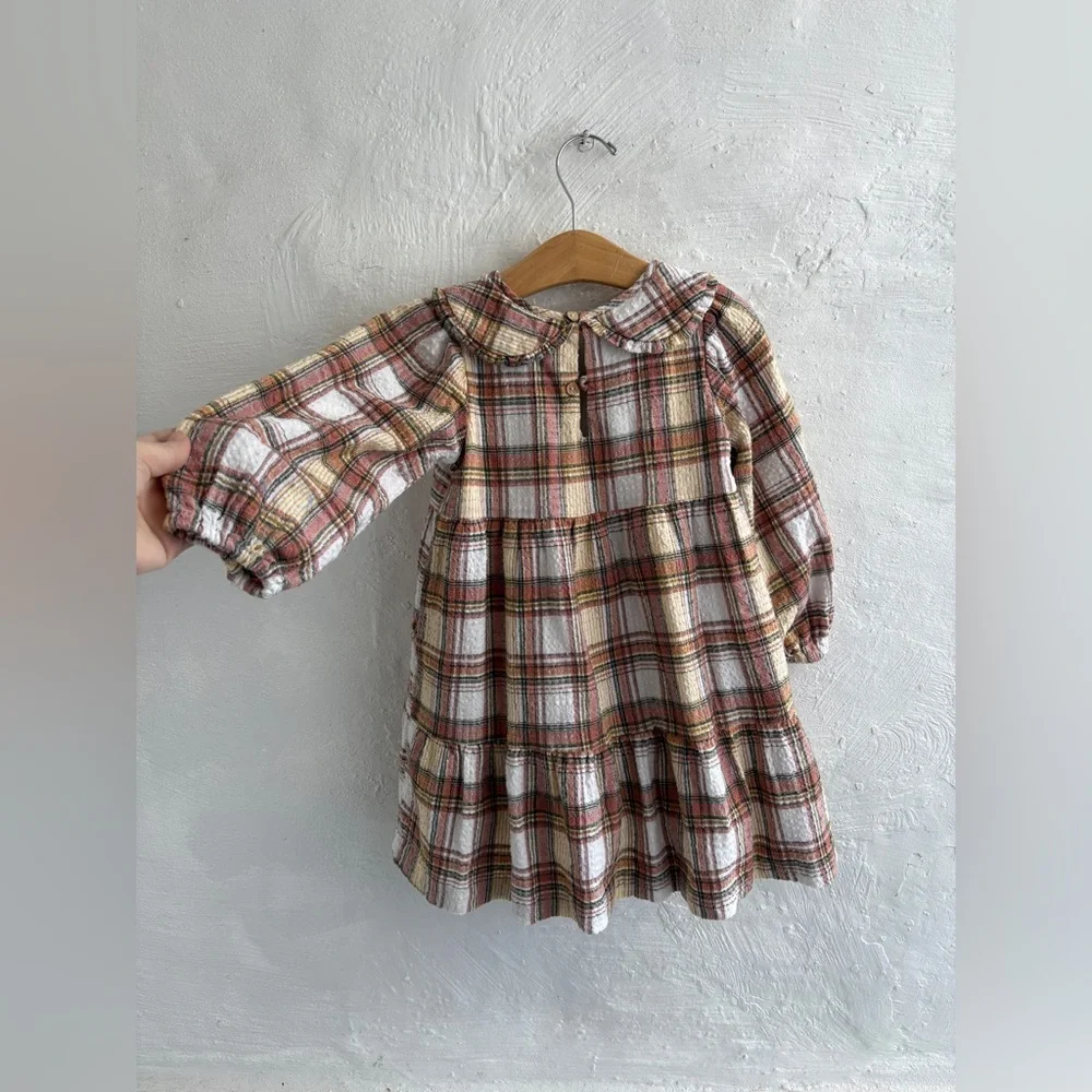 Zara plaid collared dress size 4-5Y - Picture 4 of 10
